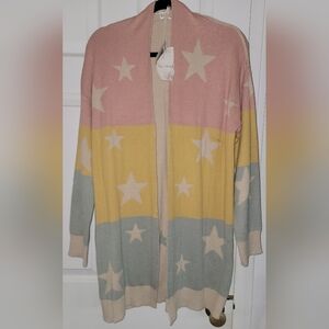 Hem & Thread Stars In Flight Cardigan 🩷💛🩵